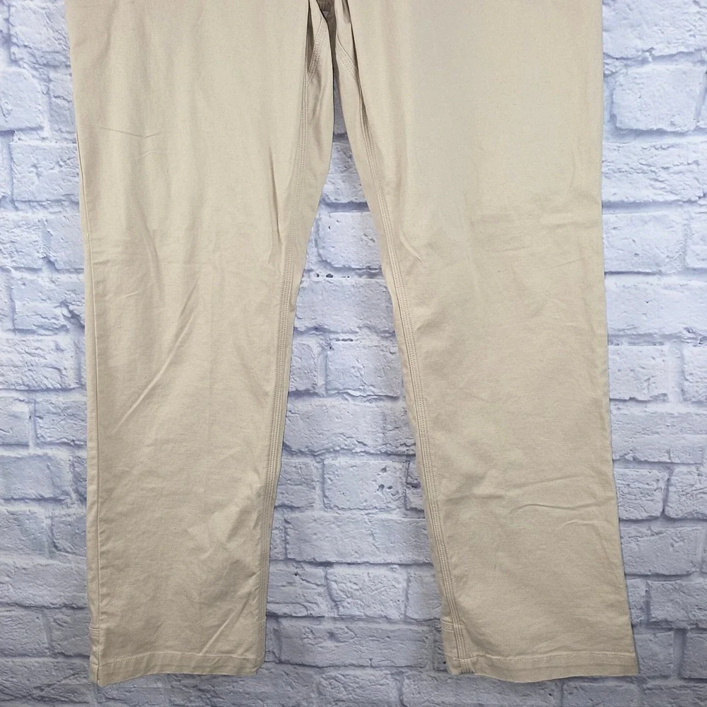 Duluth Trading Co Flex Ballroom Khakis Mens Trim Fit Tan Chino Pants Sz 36X31